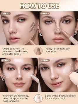 SHEGLAM 2-in-1 Contour & Highlight Stick Cream Waterproof Contour Stick-Warm Honey