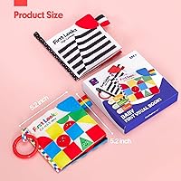 Vista 6 de hahaland Libros para bebés de 0 a 6 meses – 2 piezas de juguetes para bebés de 0 a 19.7 ft de tiempo boca abajo, juguetes para recién nacidos