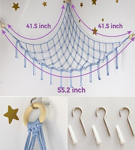 Miniatura 5 de Hamaca o red de almacenamiento de animales de peluche, red grande para hamaca de juguete para esquina de animales de peluche, ideas para colgar