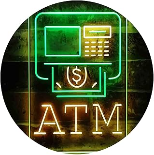 ADVPRO ATM Machine Money Withdraw Inside Dual Color LED Neon Sign Green & Yellow 16 x 24 Inches st6s46-i3956-gy