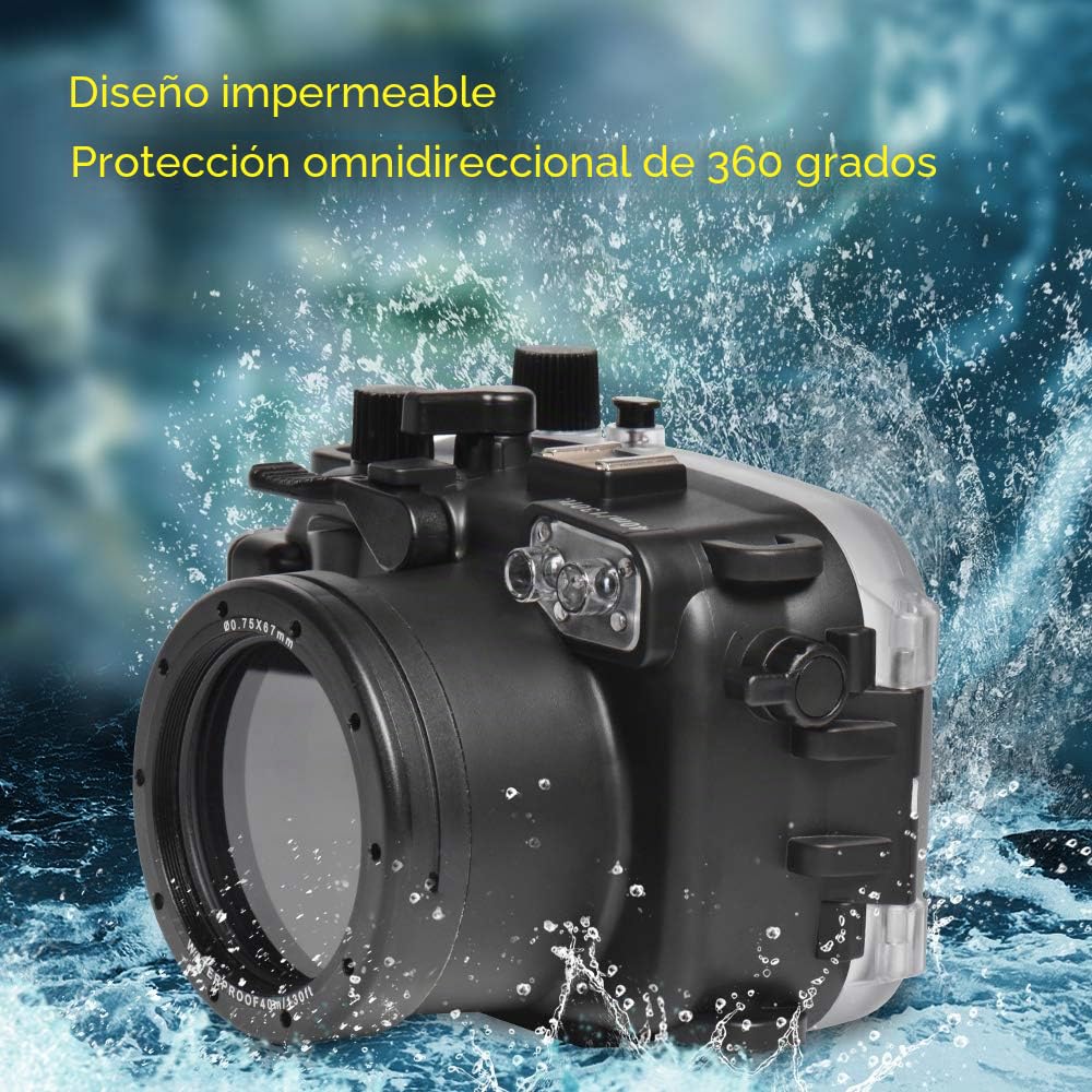 Sea frogs para Canon G7X-III 130ft/40m caja submarina