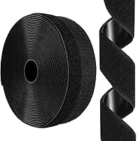 Vista 1 de Rollo de cinta adhesiva de gancho y bucle de 1 pulgada x 26 pies, cierre adhesivo de respaldo, tiras adhesivas de nylon resistentes