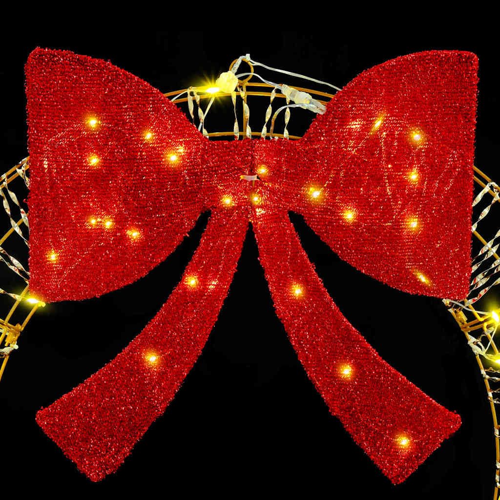 Couronne décoration Noël avec 60 LED Blanc Chaud 76 x 76 x 8 cm Pet, Guirlande Lumineuse USB, Ornement Suspendu pour intérieur extérieur, Ambiance Festive chaleureuse