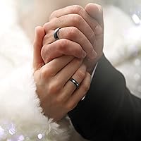 Vista 73 de King Will Alianza de boda de carburo de tungsteno para hombres y mujeres, anillos de promesa para parejas abovedados de alto pulido Plata-8 mm.