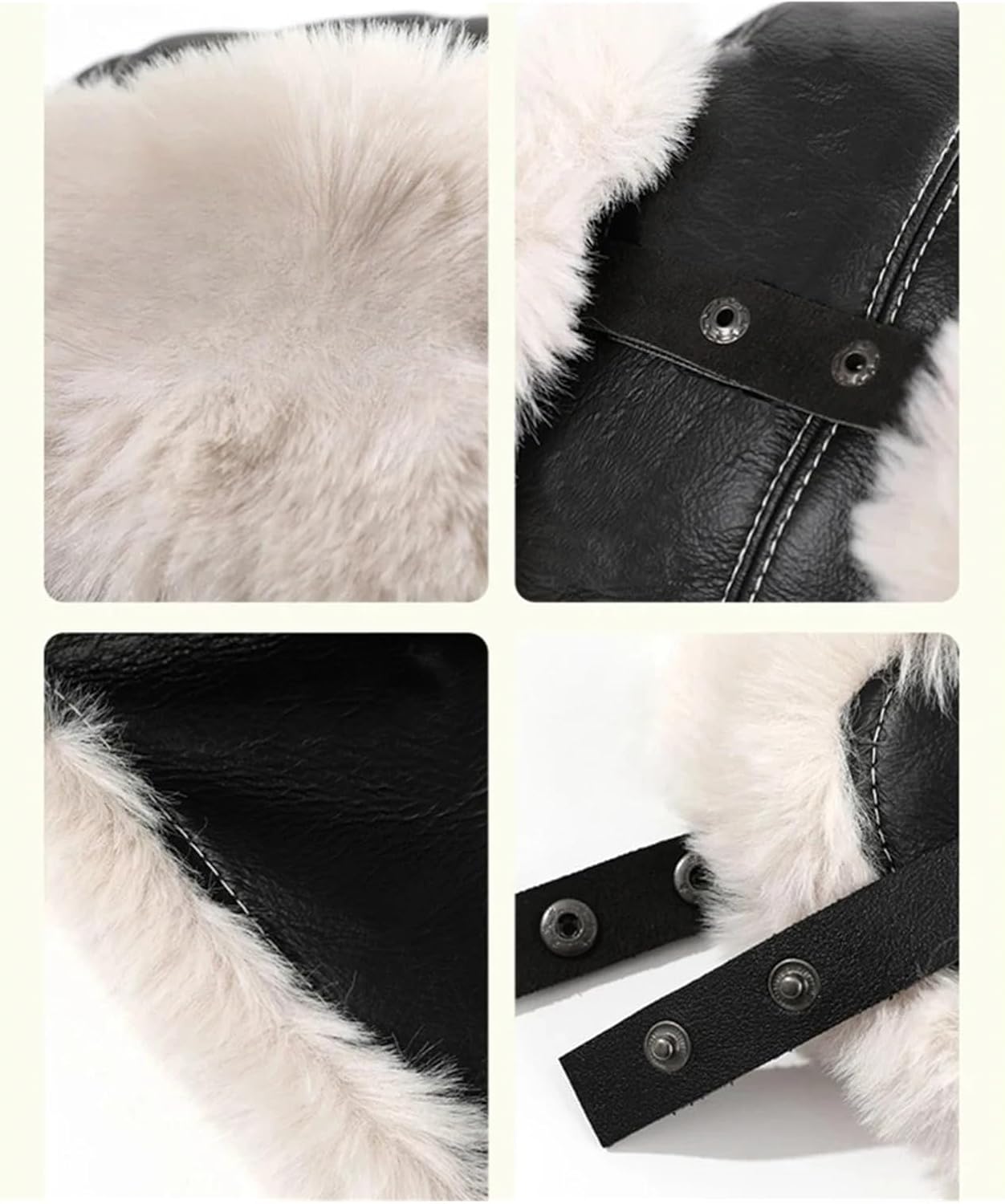 Unisex Hat Winter Trapper Cap with Plush-Lined Ear Flaps for Motorcycle and Bicycle Riding