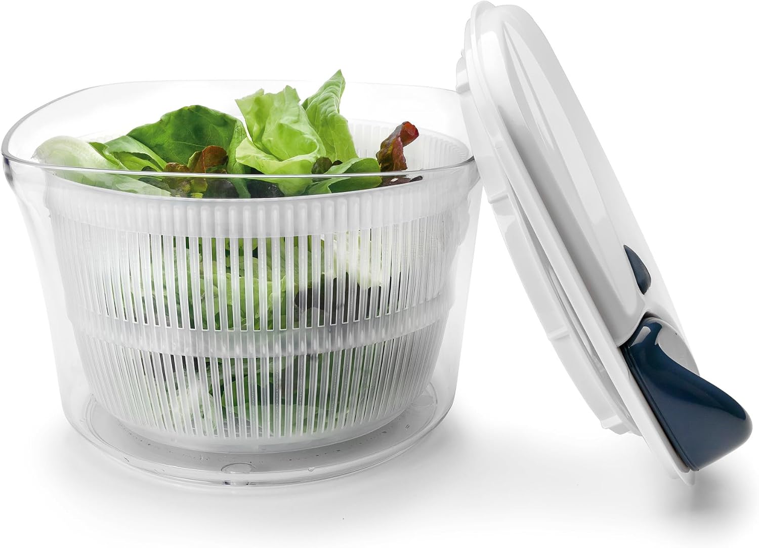 Lacor Puller Salad Spinner, Acrylic, White, 30 x 26 x 20 cm