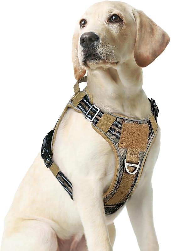 Peitoral Tático Vest para Cães rabbitgoo com Ajuste e Sistema MOLLE, Tamanho Médio