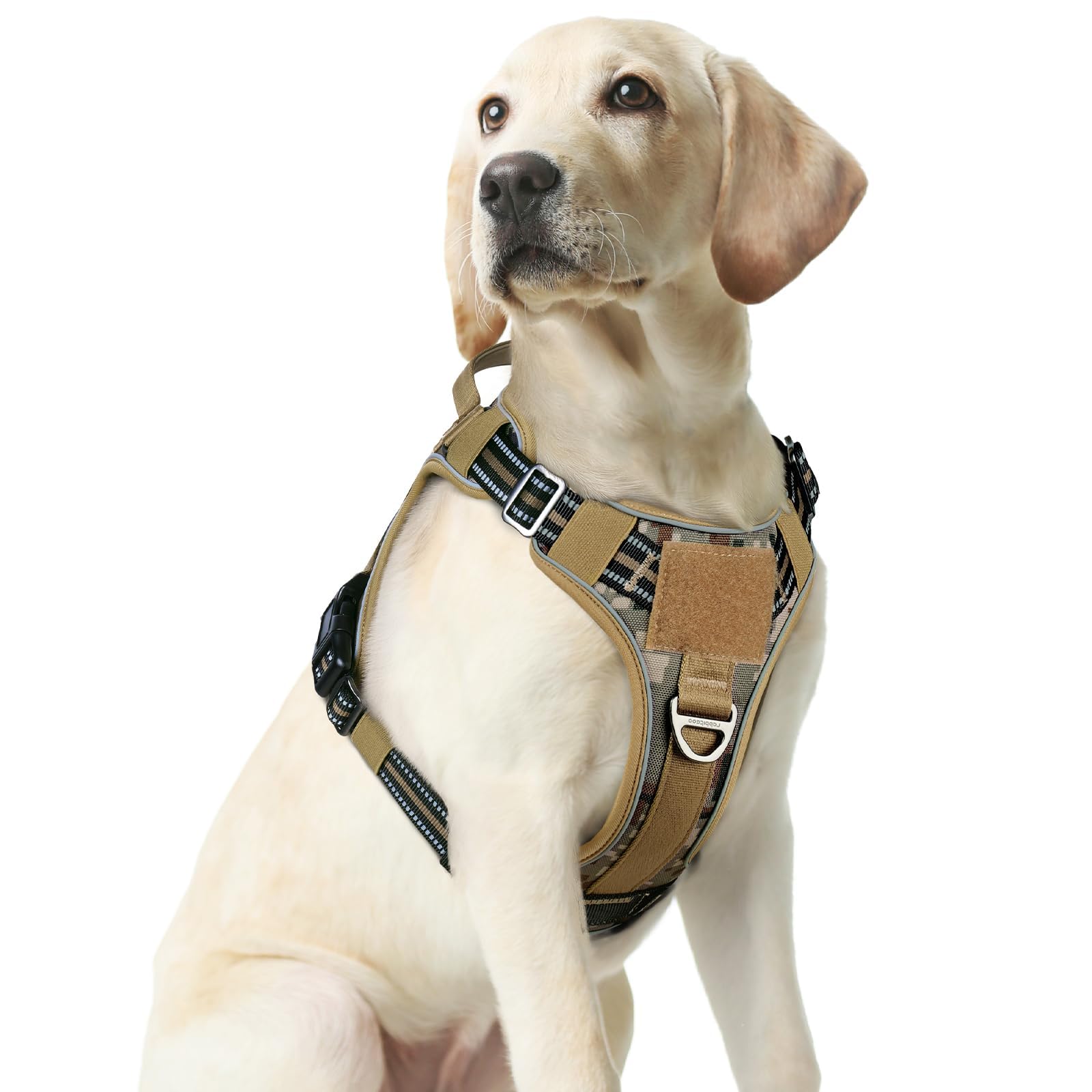 rabbitgoo Arnés para perro, de tamaño mediano, sin tirones, chaleco táctico para perro con mango Molle y control, arnés militar ajustable y reflectante para mascotas para caminar y entrenar