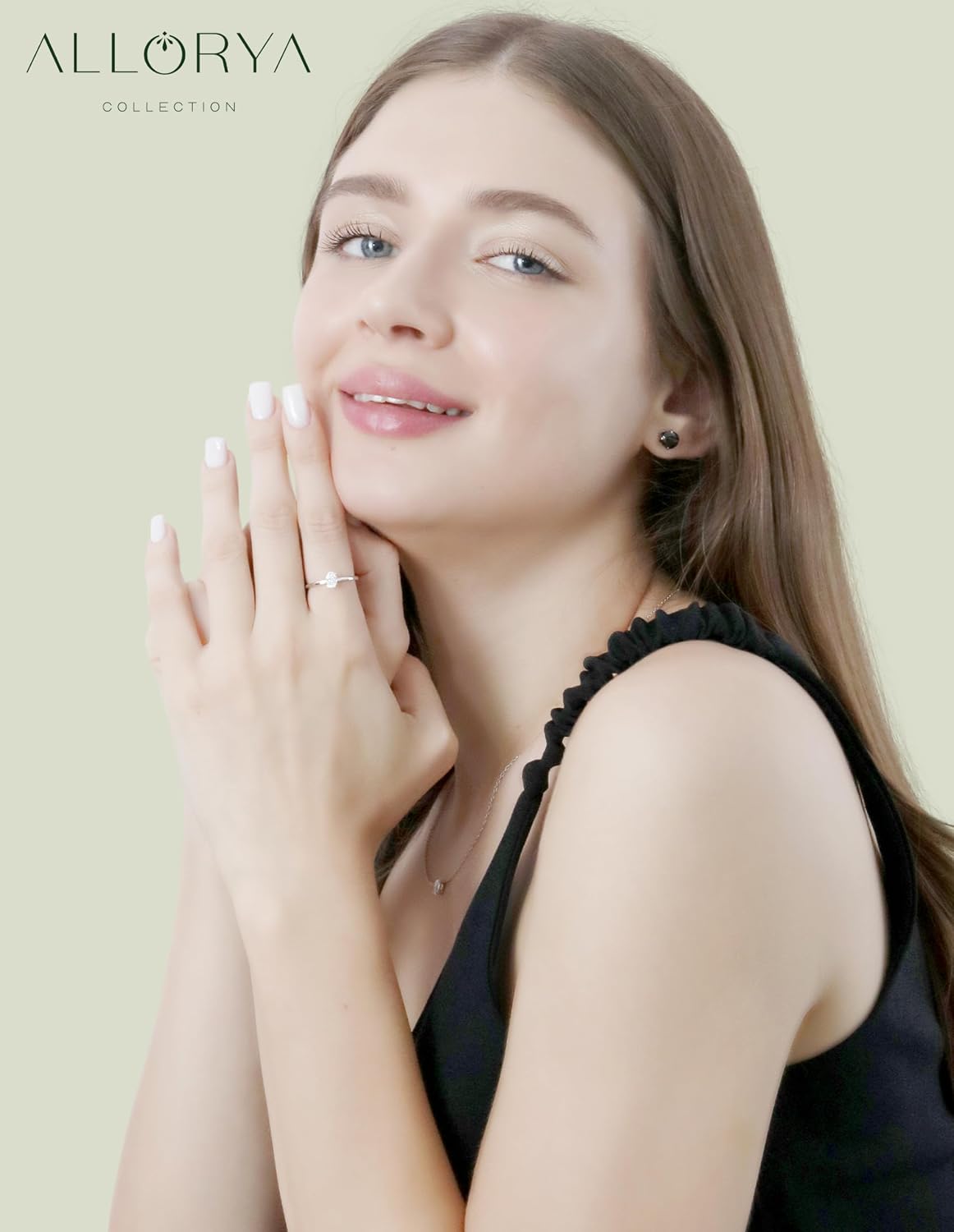 Solitaire Ring 0.50 Carat Oval Lab Grown White Diamond or Cubic Zirconia for Her in 925 Sterling Silver