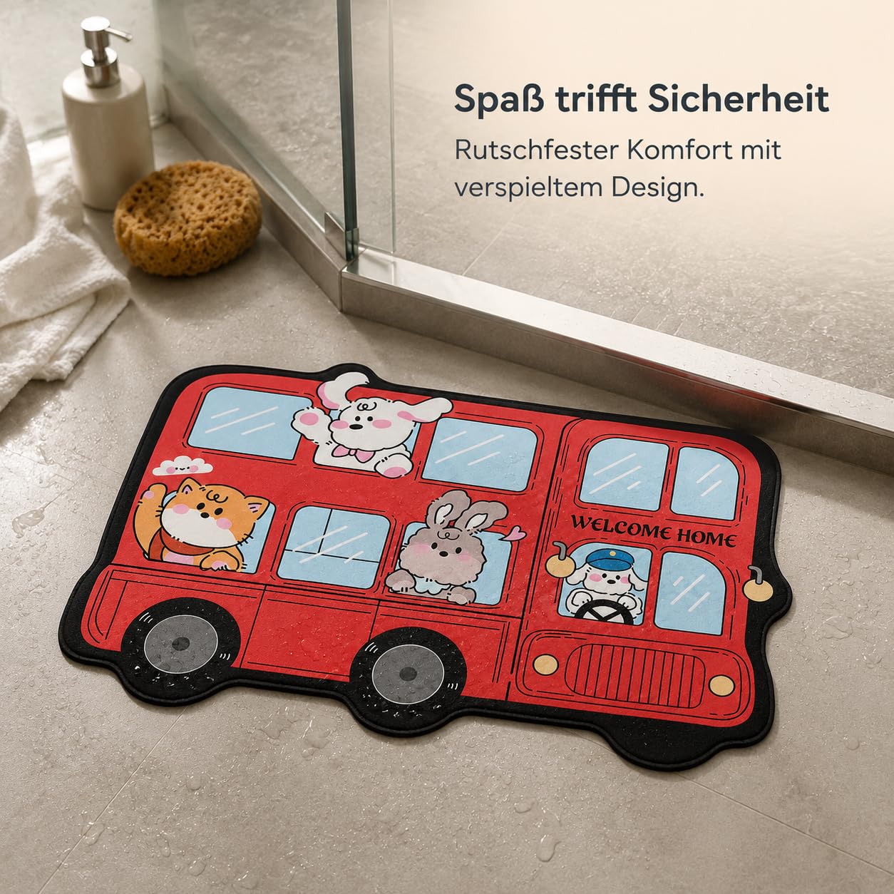 Diatomeenerde Badematte, rutschfest, 80x120cm Diatomeenerde Upgrade