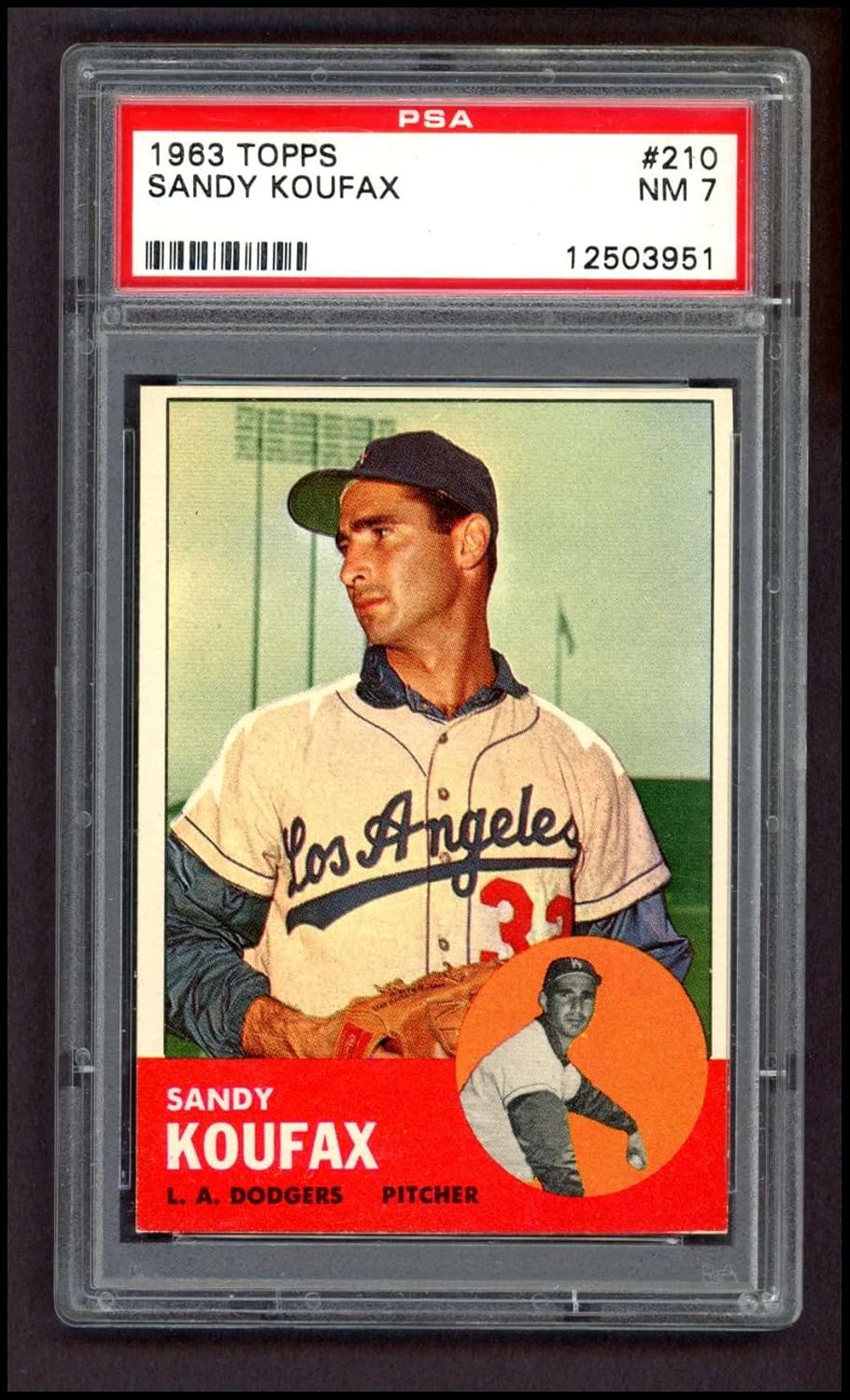 1963 Topps #210 Sandy Koufax Los Angeles Dodgers (Baseball Card) PSA PSA 7.00 Dodgers