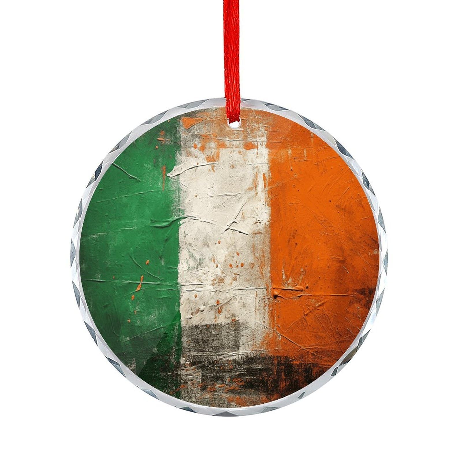 Btcowzrv Style Hand Drawn Flag Pattern Round Ornament Hanging Pendant Decor