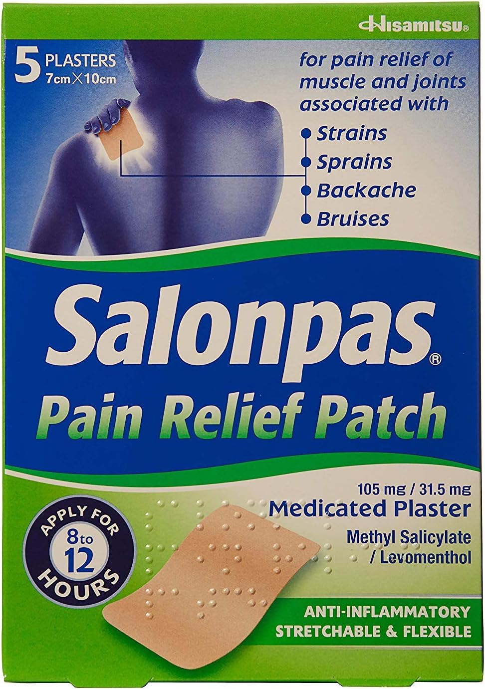 Pain Relief Patch - 5 Pack - Medicated Plaster for Joint & Muscle Pain