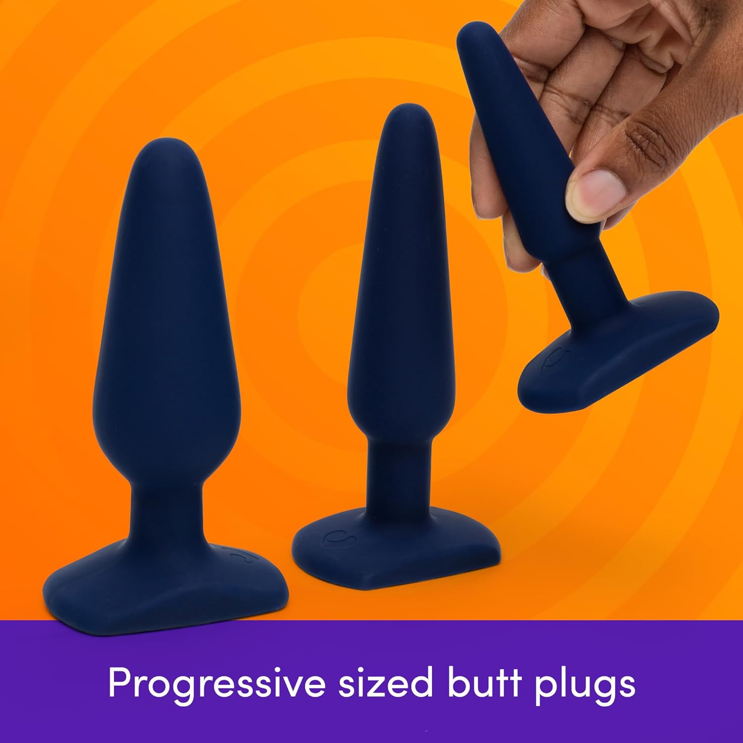 Lovehoney Booty Bound Butt Plug Kit | 3 PCS Silicone Anal Training Set for Beginners | Flared Anal Plugs for Men, Women & Couples | Adult Sex Toys Small, Medium & Large | Prostate Massager Adult Toy