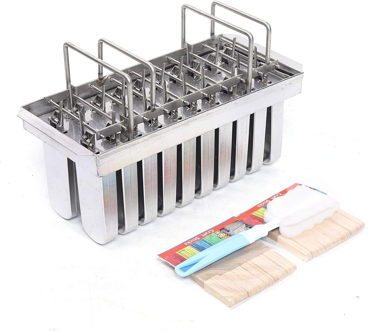 Commercial Popsicle Molds Popsicle Maker Mold Set, 20/30Pcs Stainless Steel Ice Lolly Popsicle Molds Kit, Large Capacity Popsicle Ice Cream Stick Holder (20PCS 108g Round)