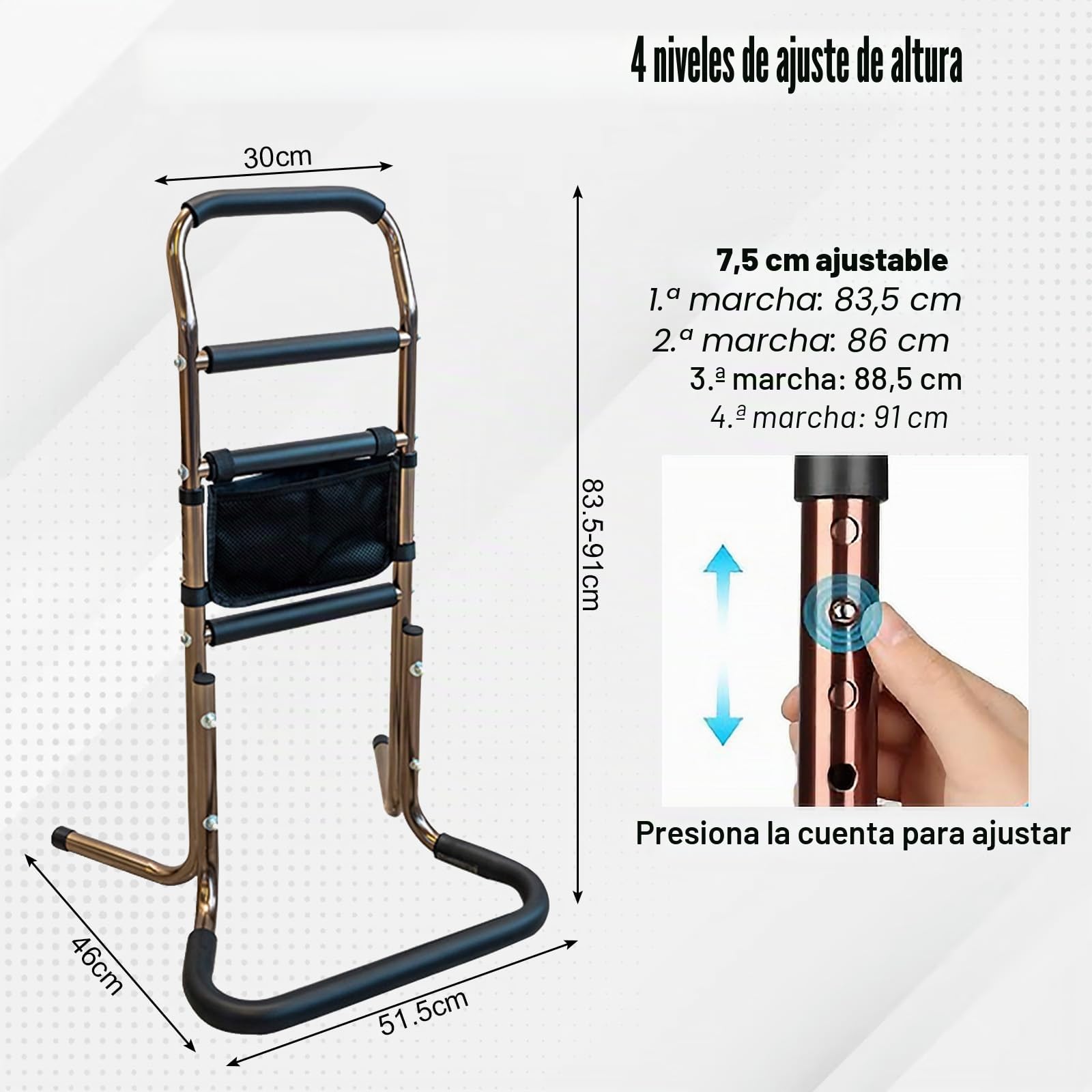 Anciano Sit to Stand Lift Standing Aids Dispositivos, Ayuda Móvil para Ponerse de Pie, Dispositivos portátiles de Asistencia de elevación de Silla con Bolsillo de Almacenamiento