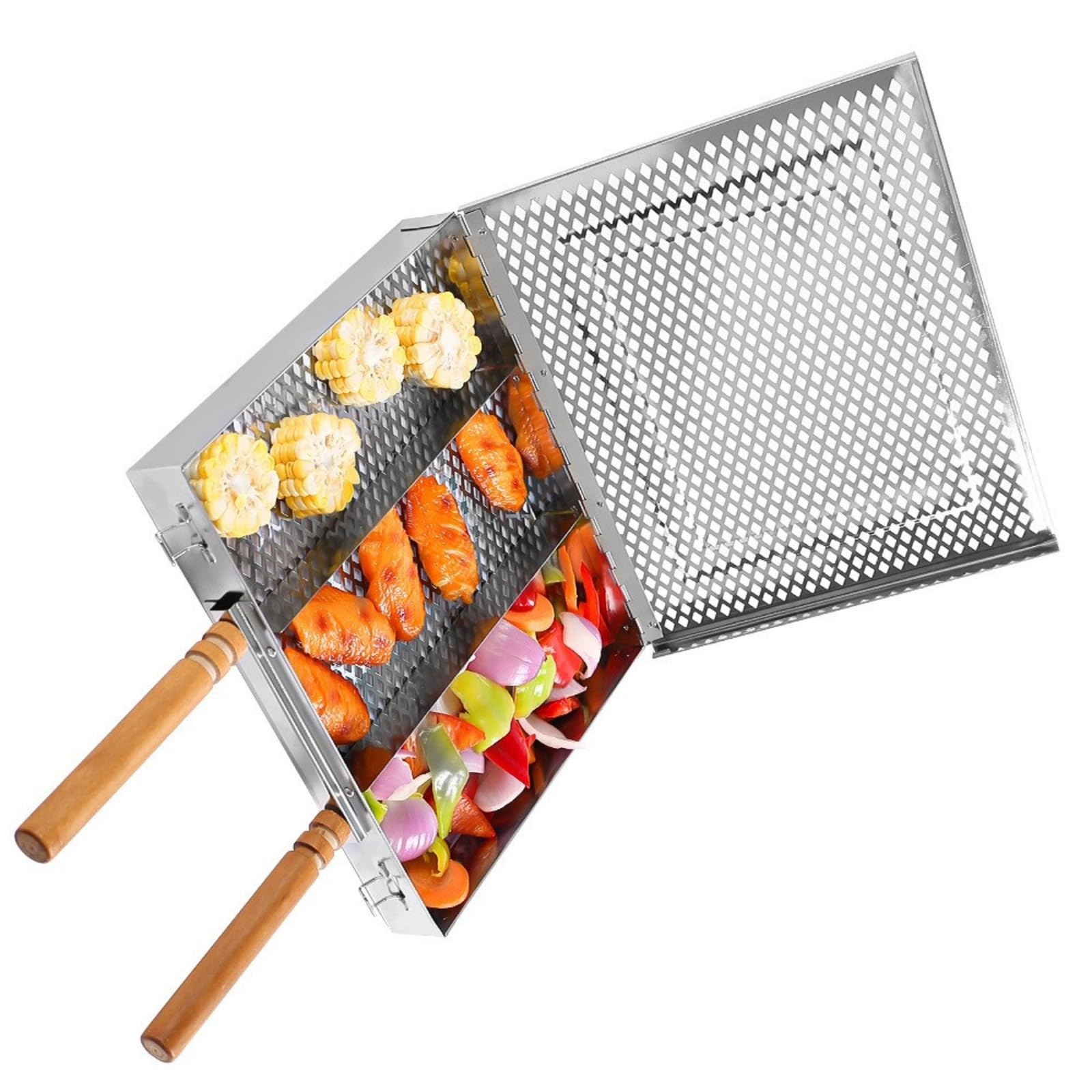 MALSSE Multipurpose Stainless Steel Barbecue Tray Rustproof Design BBQ Grills Accessories Ideal for Baking Picnics Grilling Camping BBQ Grills Accessories