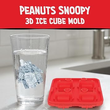 ICUP Peanuts Snoopy 3D Ice Cube Tray, Iconic Doghouse Shape Silicone Mold, Novelty Ice Mold for Drinks, Candy and Chocolate