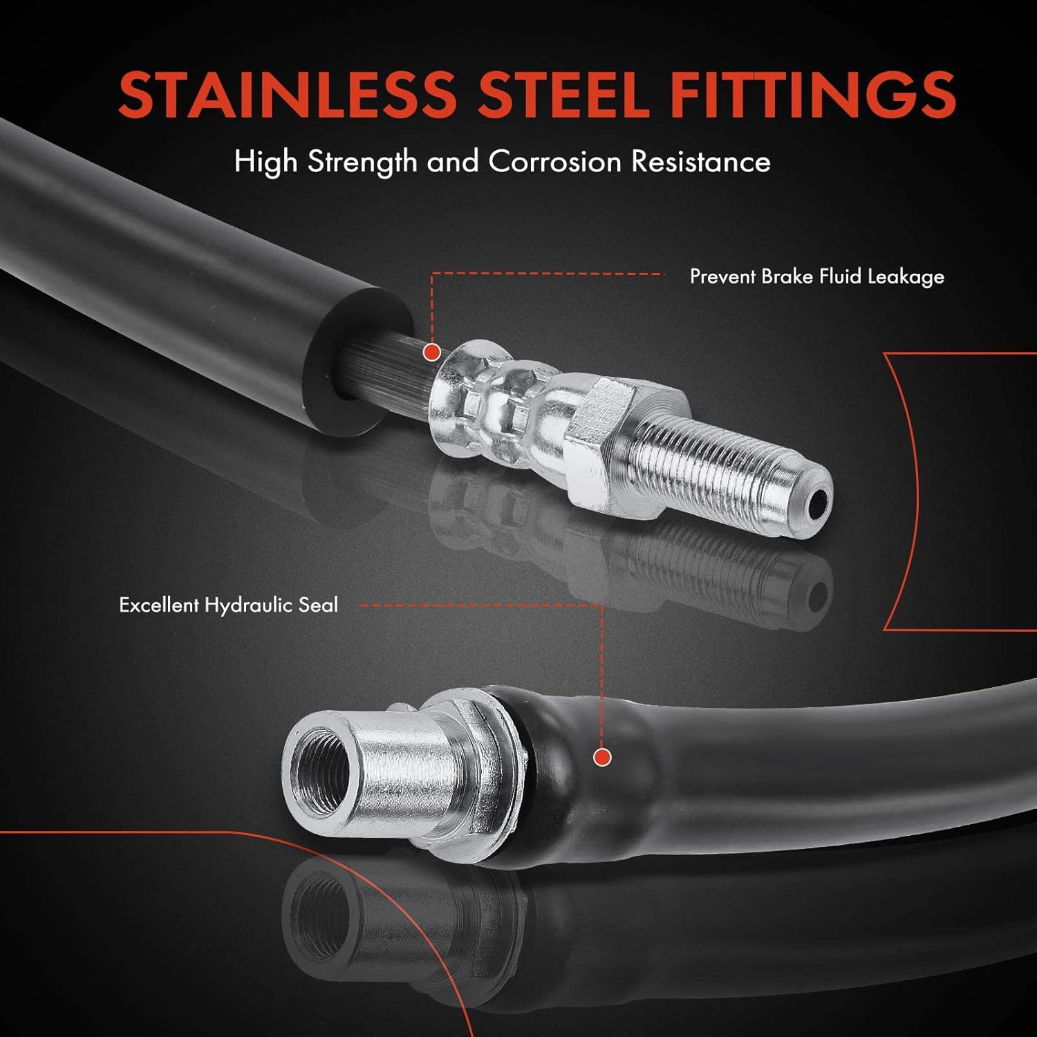A-Premium Rear Brake Hydraulic Hose Compatible with Ford Explorer 2012-2019, Police Interceptor Utility 2013-2019