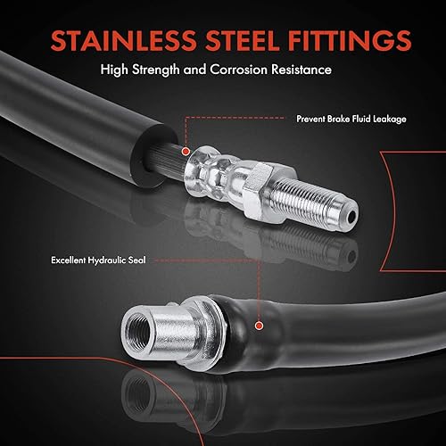 Miniatura 4 de A-Premium Mangueras hidráulicas para freno trasero del conductor y del pasajero compatibles con modelos seleccionados de Ford, Explorer 2012-2019