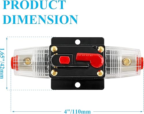 Miniatura 5 de Fusible auto del coche del disyuntor reiniciable 150A, fusible de reinicio manual para proteger el sistema de audio 12V-24V DC