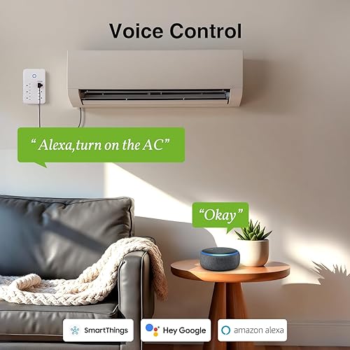 Vista 11 de GHome Smart Extensor de tomacorriente, protector de sobretensiones con 3 regletas inteligentes controladas individualmente y 3 puertos USB