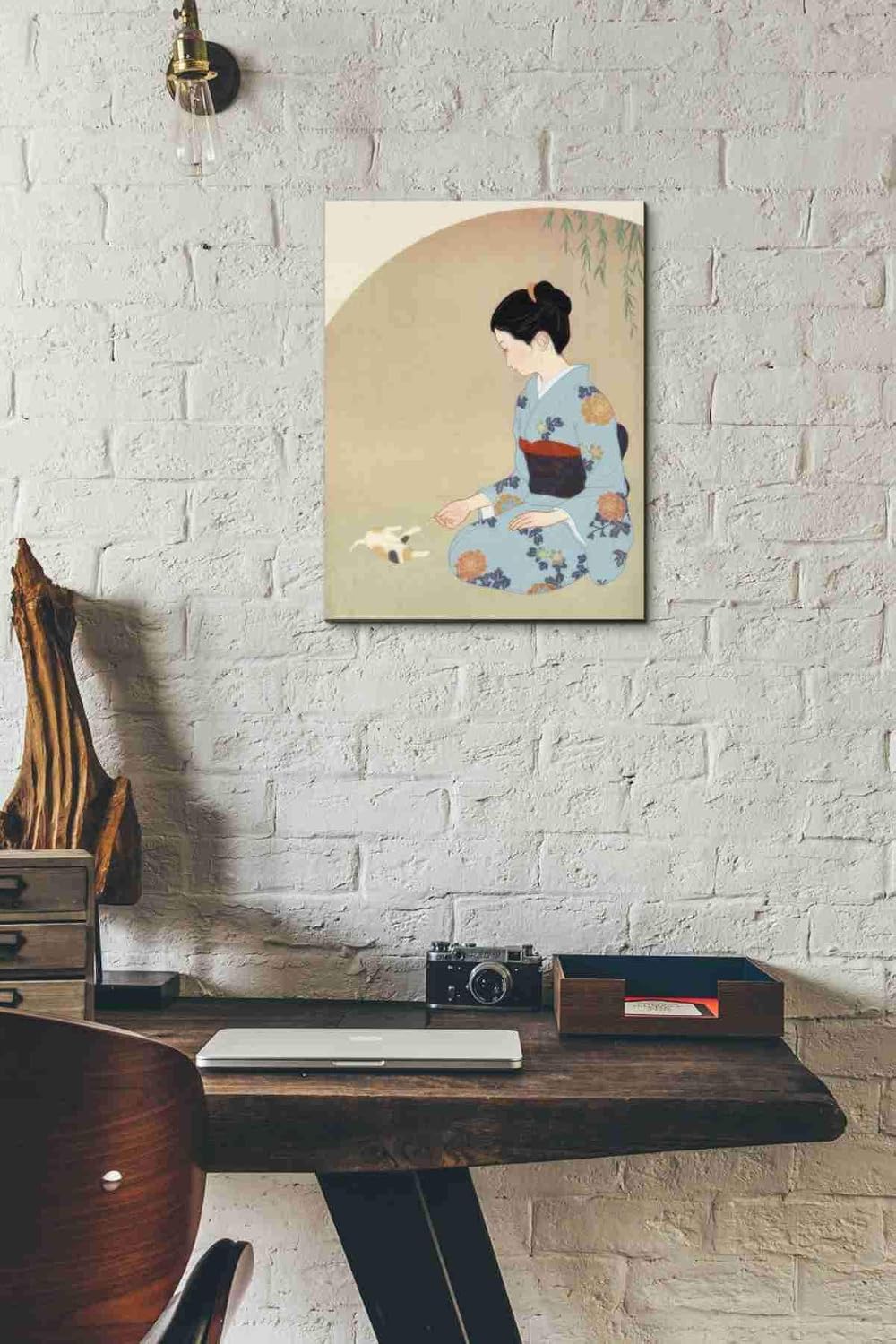 Epic Graffiti 'Cat And Woman' by Sai Tamiya, Canvas Wall Art, 12"x16"