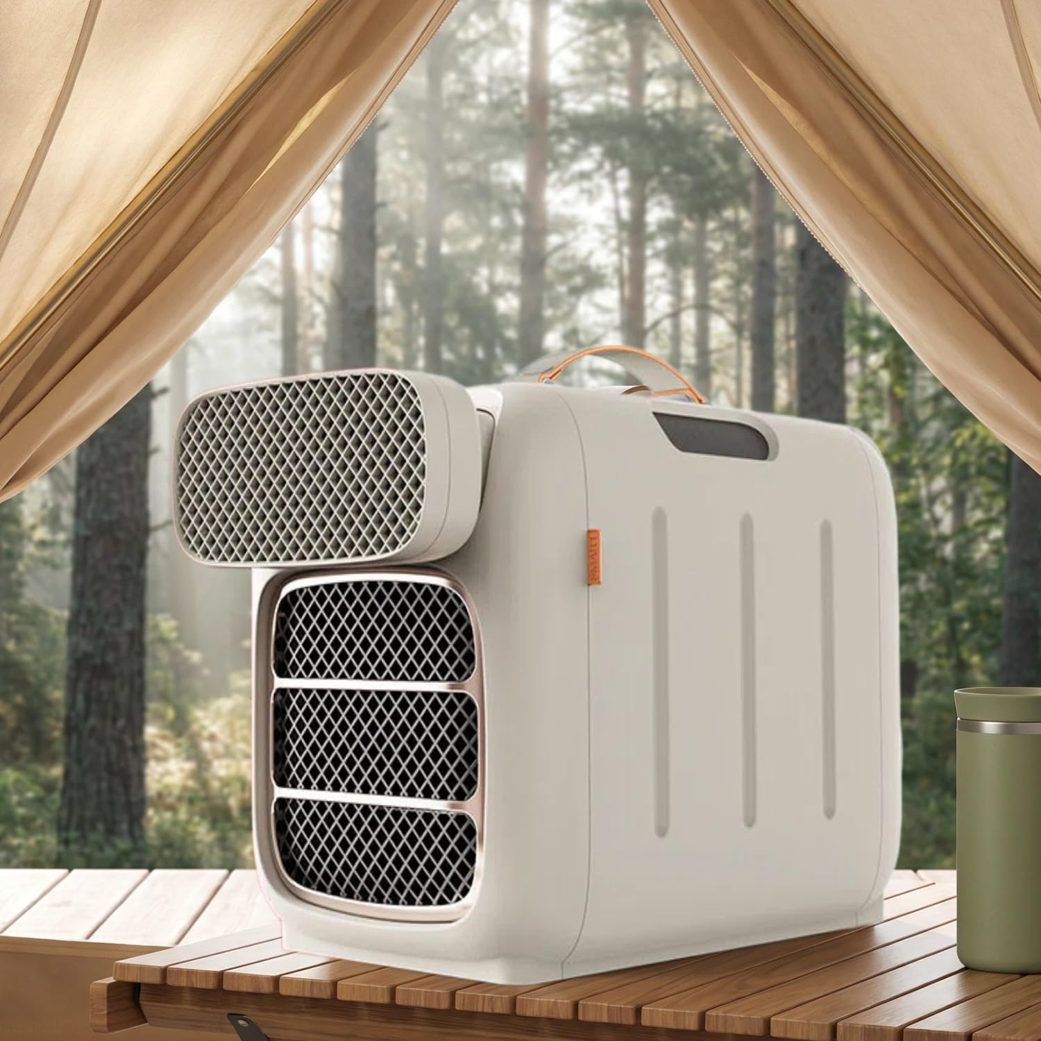 4800 BTU Portable Air Conditioner for Camping Outdoor and Indoor Use,400W Low Power Small AC Unit,Tent AC, Quiet Air conditoning Adjustment range 16-32°C with Remote Control(Cooling and heating)