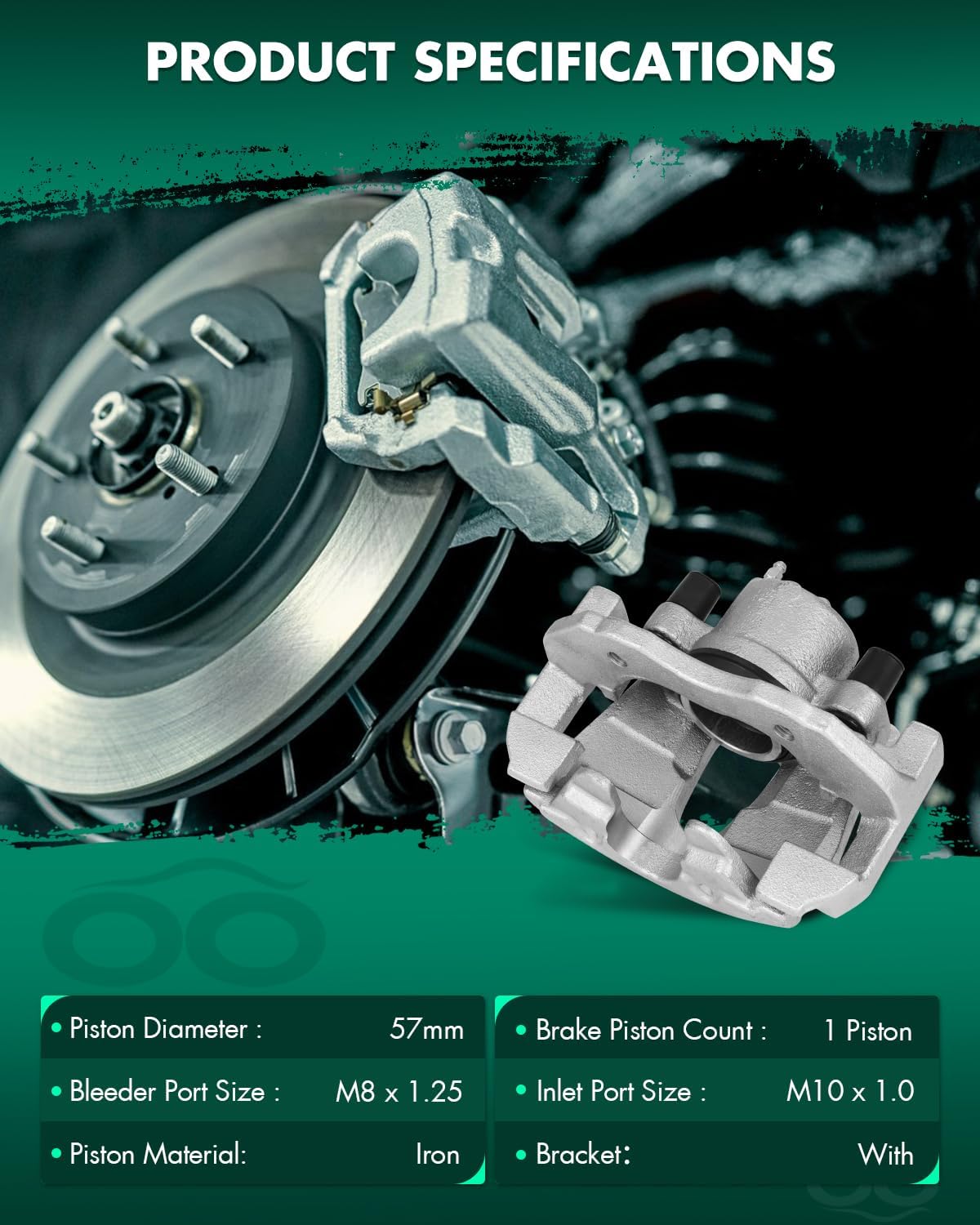 SCITOO Front Left+Right Brake Calipers With Bracket 18B4948 18B4949 Compatible For Ford For Focus 2004-2007