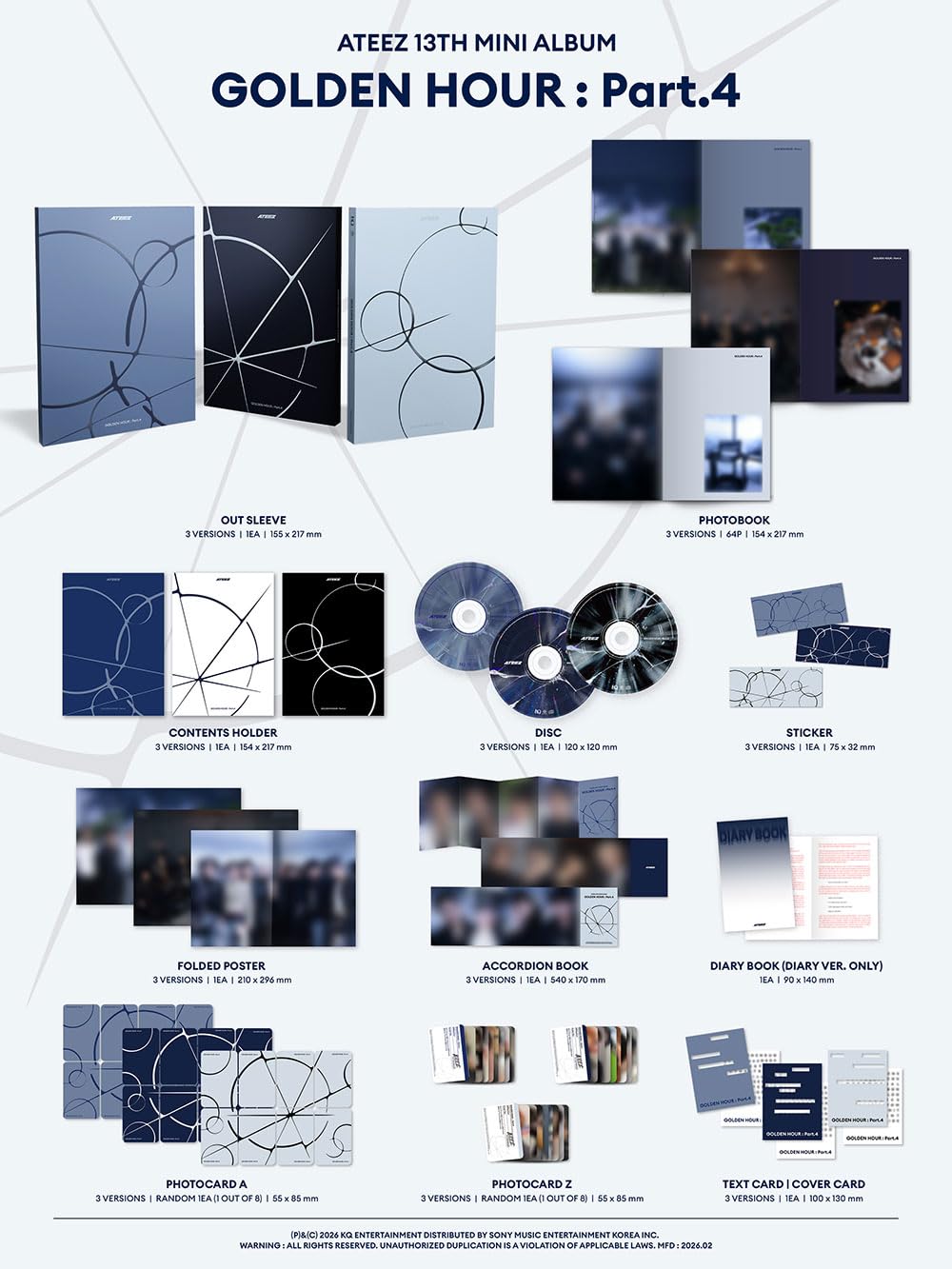 ATZ ATEEZ Golden Hour: parte 4 [versión de fotolibro] 13º mini álbum (versión diaria)