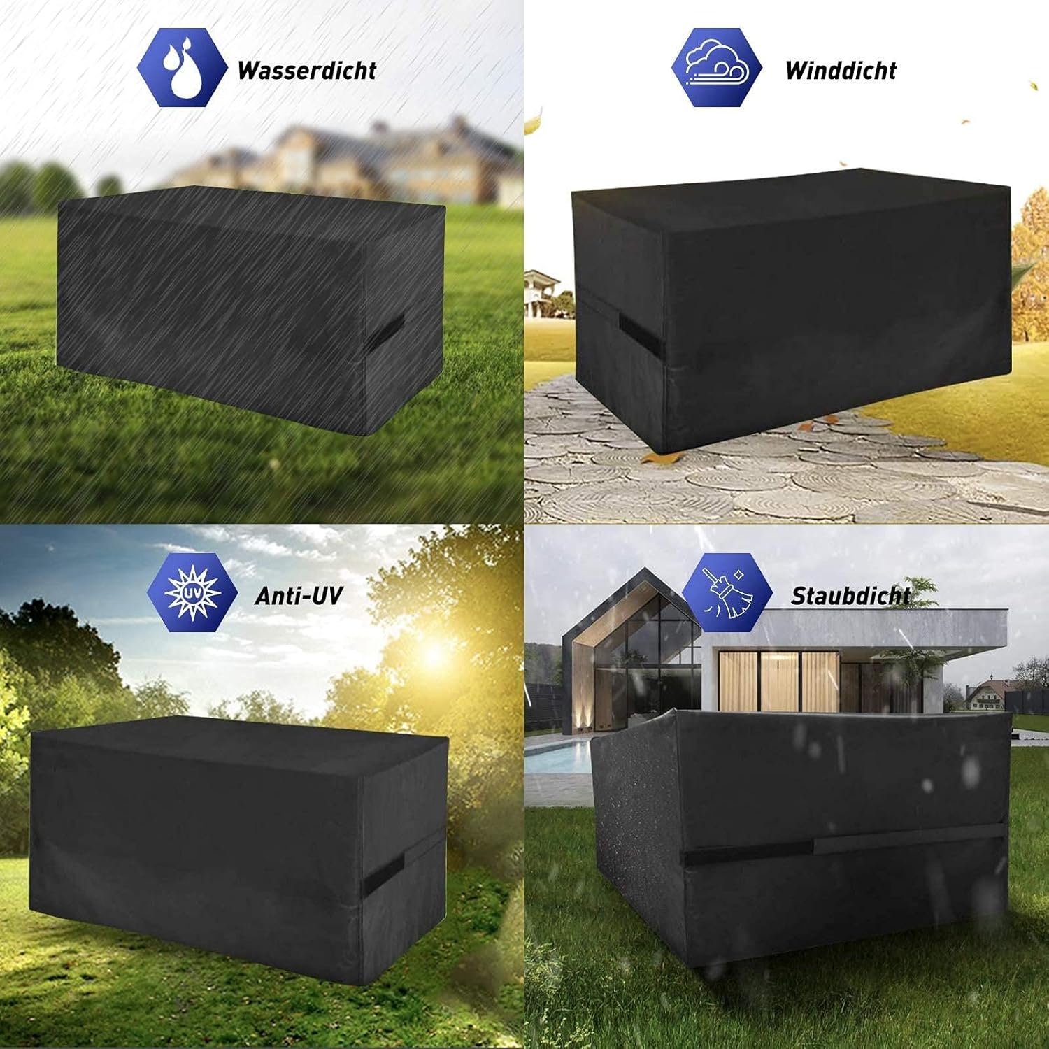 Garden Furniture Cover, 230 x 150 x 85 cm Rectangular Garden Table Cover, Protective Cover Furniture Tarpaulin Garden Furniture Tarpaulin Waterproof Anti-UV, 420D Oxford Fabric Cover Outdoor