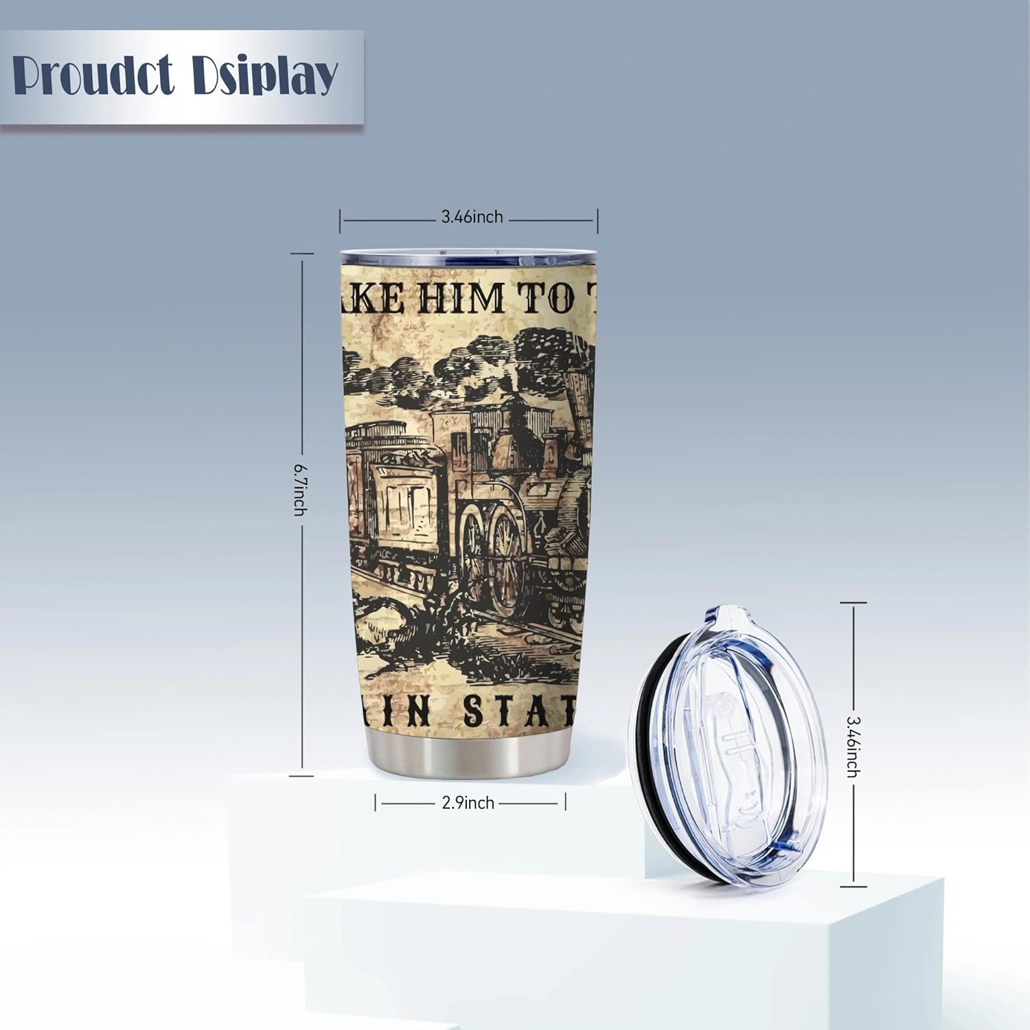 ATHAND Take Him To The Train Station Tumbler,Tv Show Merchandise 20 Oz with Lid Stainless Steel Coffee Travel Mug, Double Wall Insulated Vacuum Cup,Funny Gift for Women Beth Dutton Fans - Image 5