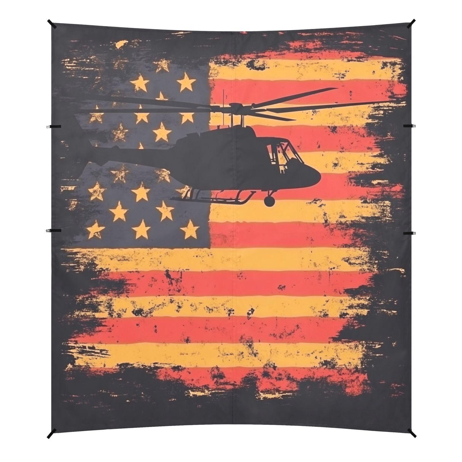 National Vietnam War Veterans Day A Helicopter Beach Cabana UPF50+ Water-Resistant Large Sun Shade with Sand Pockets for Camping, Fishing, Backyard Fun