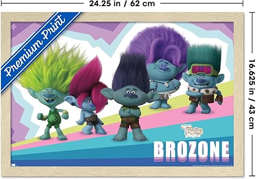 Vista 57 de Trends International Trolls: Band Together - Póster de pared de brozone, 34 pulgadas de largo x 22.4 pulgadas, versión enmarcada en oro Versión