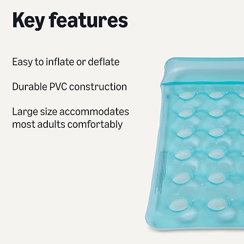 Miniatura 2 de Tienda Basics Flotador inflable de piscina para adultos, balsa de piscina con diseño de inflado rápido, 60.6 x 31.3 pulgadas