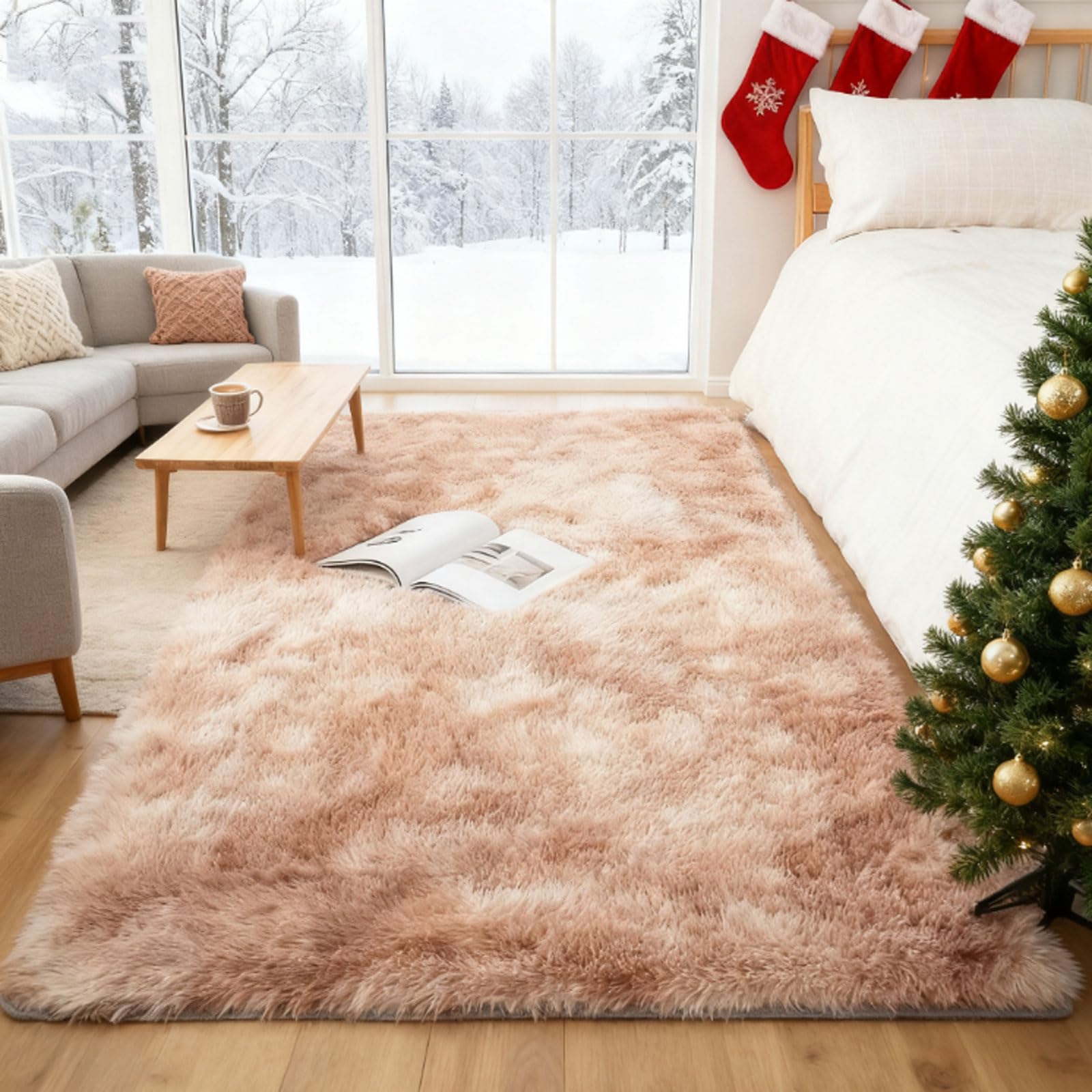 Tapis lavable super doux 200x380 cm de cuisine et salon grande taille kaki