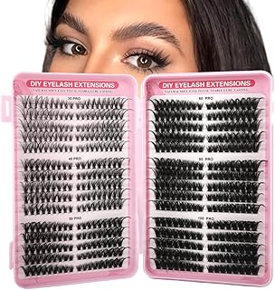 MAYCREATE® 540PCS Lash Clusters Cluster Eyelash Extensions D Curl Natural Wispy Eyelash Clusters Mega Volume Reusable Indi...