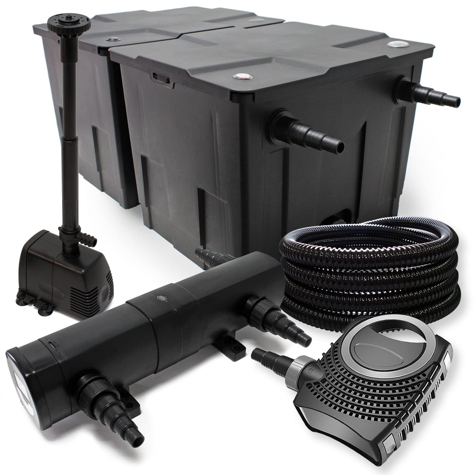 Zestaw filtrów z filtrem do stawu bio, 6000 l, pompa SuperEco, wąż 36 W, oczyszczacz UVC i pompa fontanny