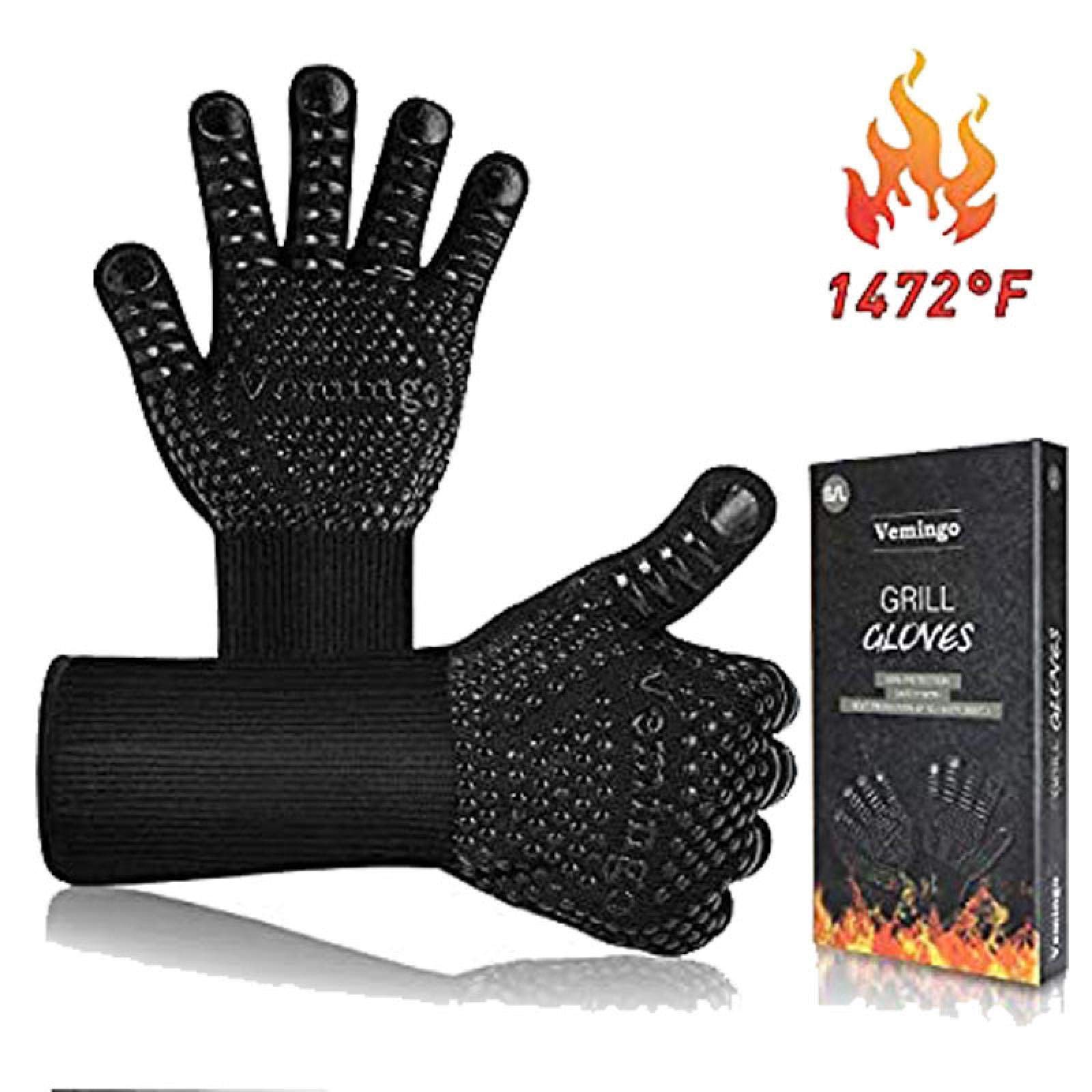 Lot de 2 gants en silicone aramide ignifuges pour four et chaudière à haute température