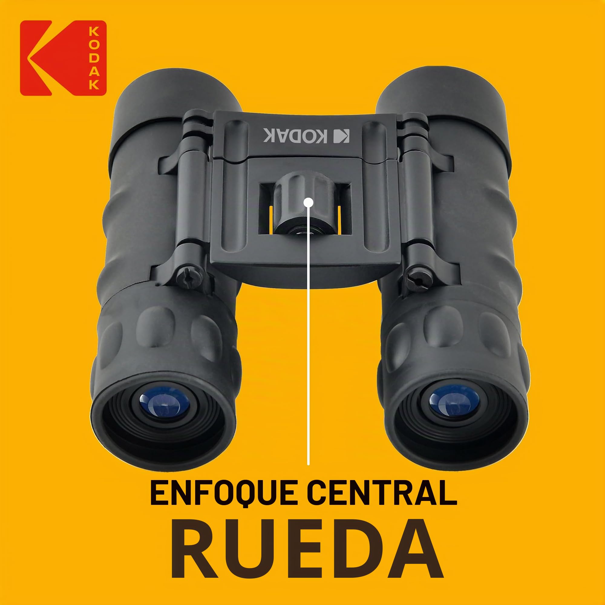 KODAK Binocular BCS400 - Prismáticos compactos, aumento de 10x, lentes de 25 mm, revestimiento de goma - Negro