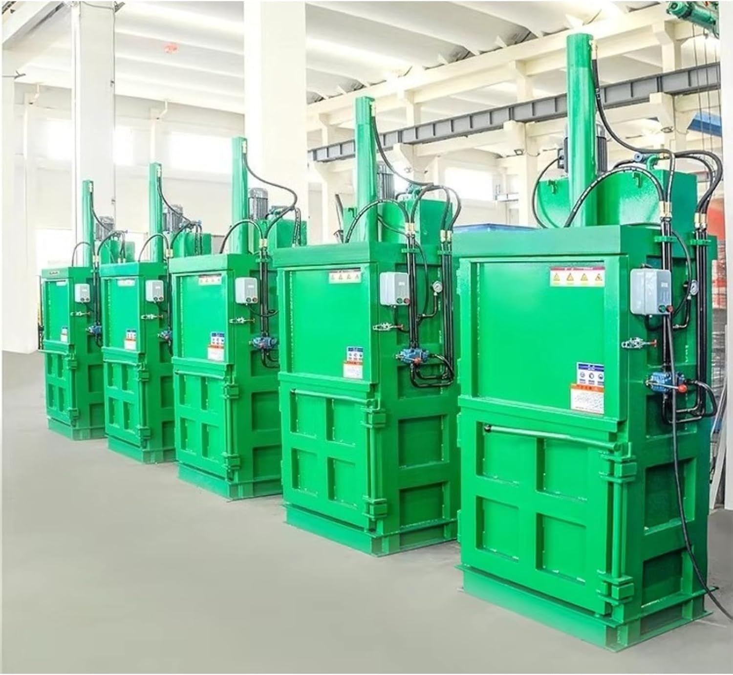 Heavy Duty Hydraulic Baler Machine for Paper Cardboard & PET Bottles Large Hopper & Fast Cycling in Warehouses & Recycling Centers, Built for Industrial Facilities