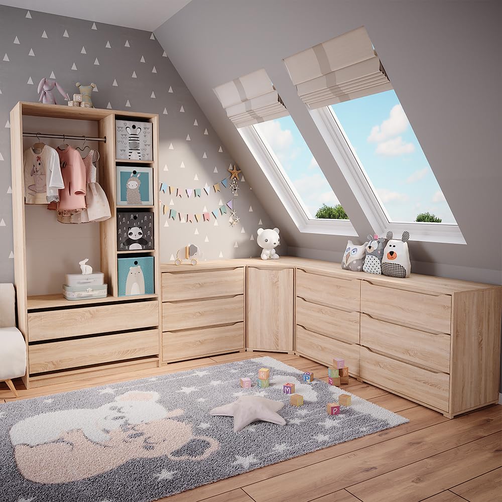 Vicco Armadio per bambini Elmo Sonoma 100 x 200 cm 2 cassetti