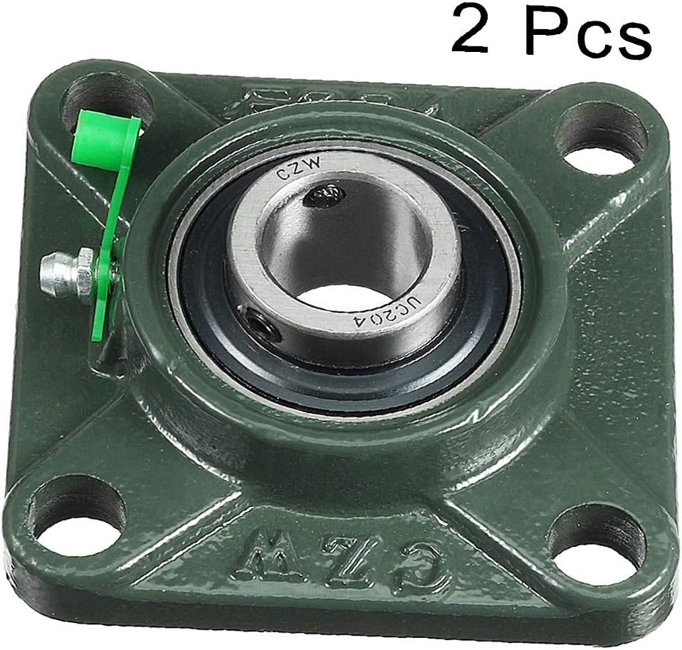 New Lon0167 2pcs Pillow Block Bearing UCF204 20mm Mounted Bear Square Flange(2 stücke Kissenlager UCF204 20mm Montiert Bär Vierkantflansch