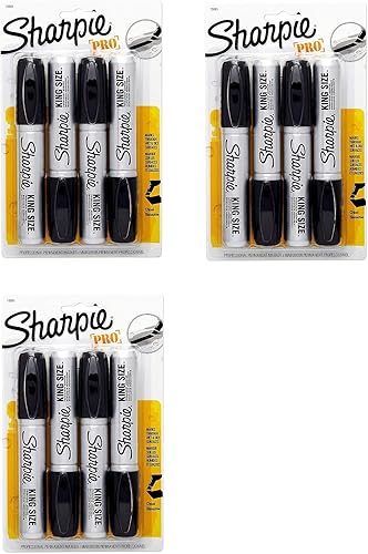 Sharpie 15661PP - Marcador permanente tamaño King, punta de cincel, negro, 12 marcadores