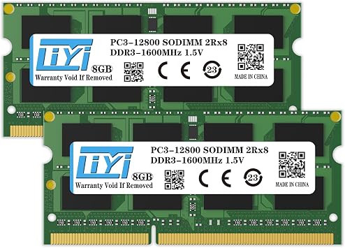 LIYI DDR3 (2x8GB) RAM (DDR3-1600) 1.5V (PC3-12800) 204 pin SODIMM 2Rx8 CL11 ECC Olmayan Arabelleksiz SODIMM Dizüstü Bilgisayar Bellek RAM Modülü Yükseltme