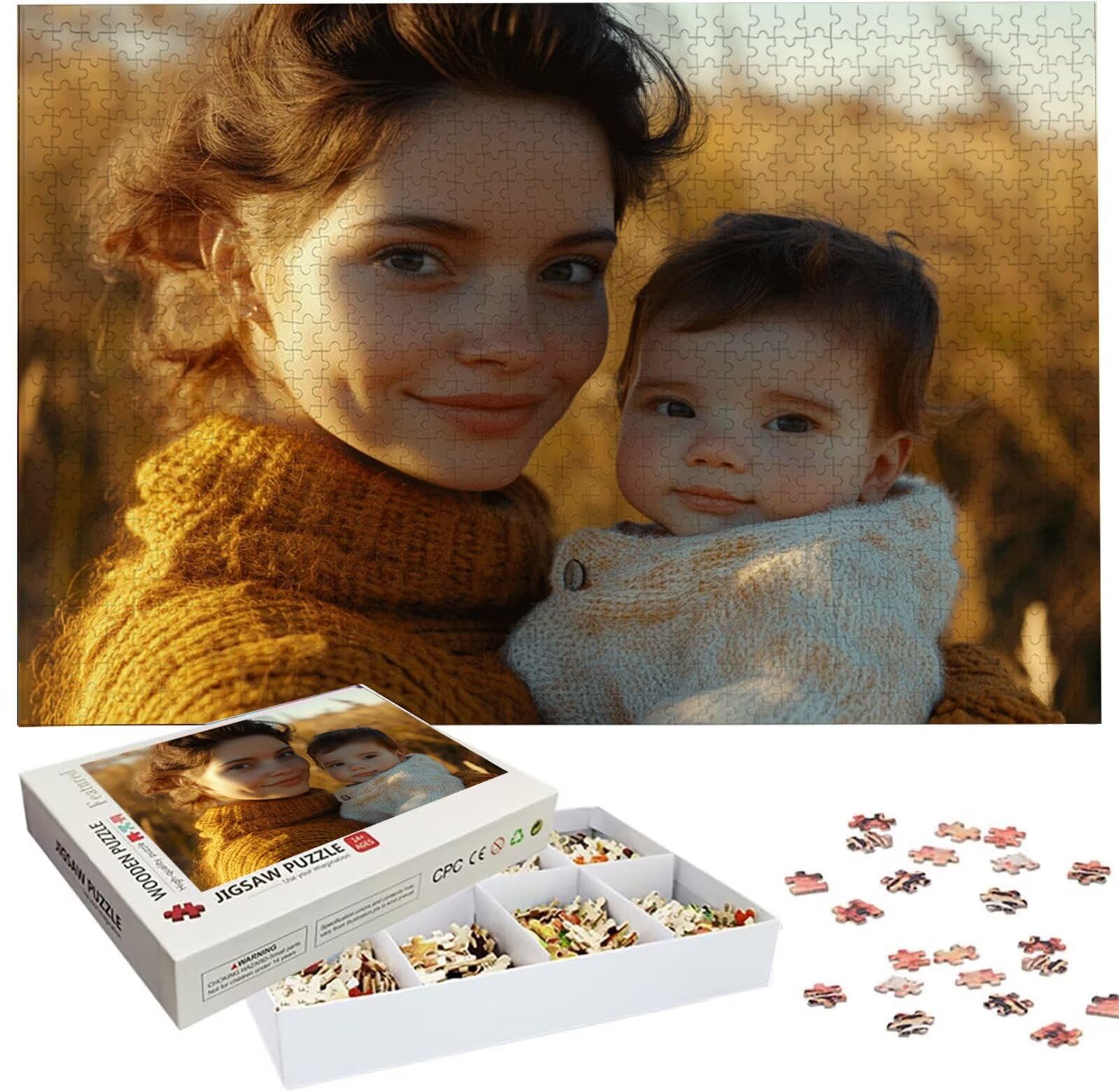 Spersonalizowane puzzle, niestandardowe drewniane puzzle fotograficzne