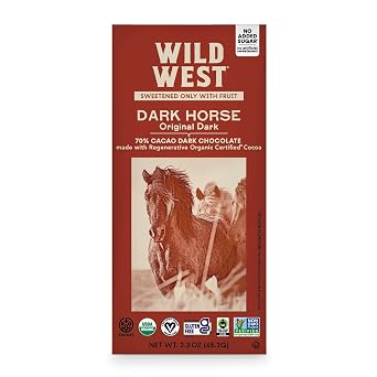 Wild West Chocolate, Dark Horse, 70% Cacao Pure Dark Chocolate, 1 Count, 2.3oz each
