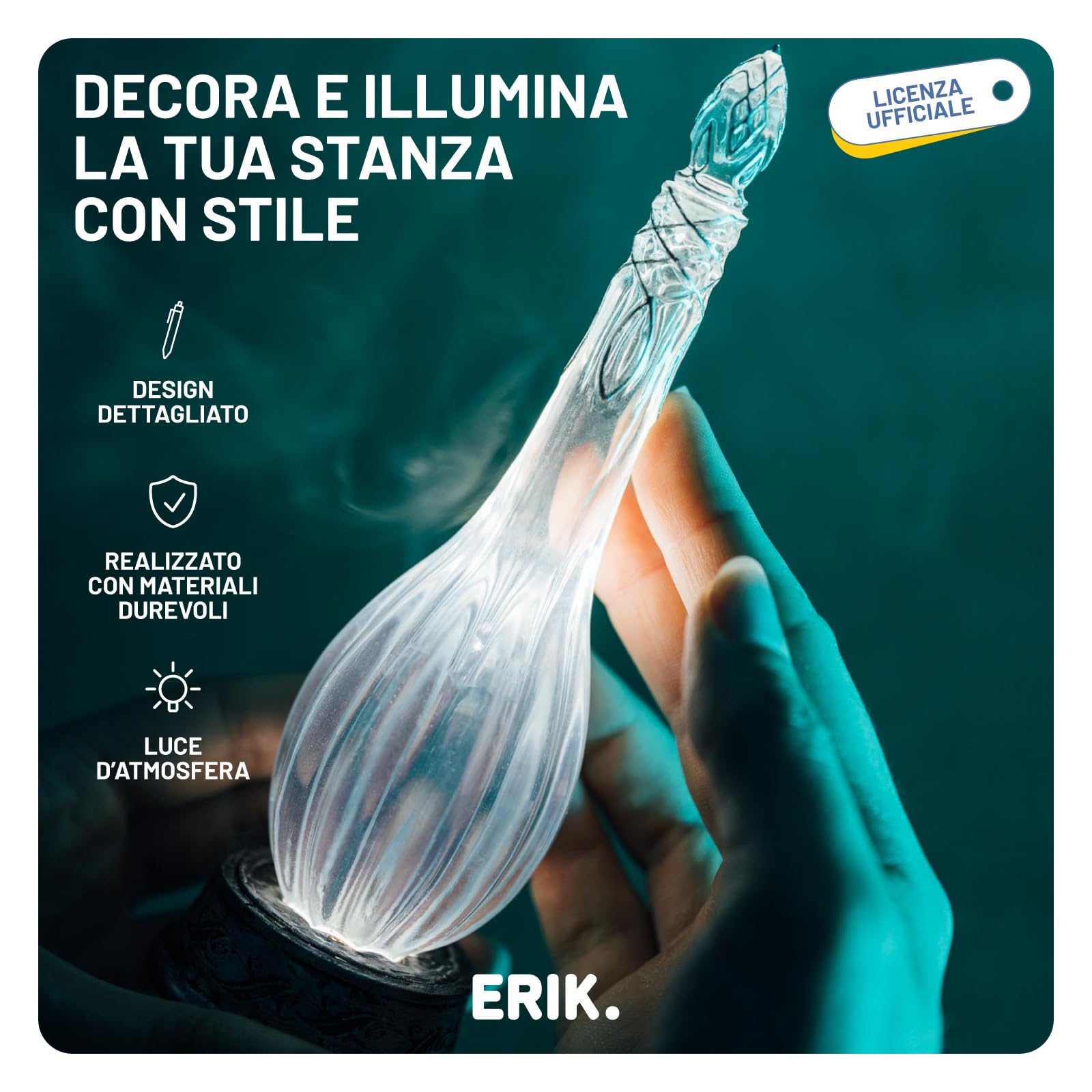 Grupo Erik Lampada Signore degli Anelli - Lampada da Scrivania e Comodino con Luce LED Fiala di Galadriel, Luce Notturna Lord of the Rings Ufficiale | Cavo USB (5,6 x 17,4 x 5,6 cm)