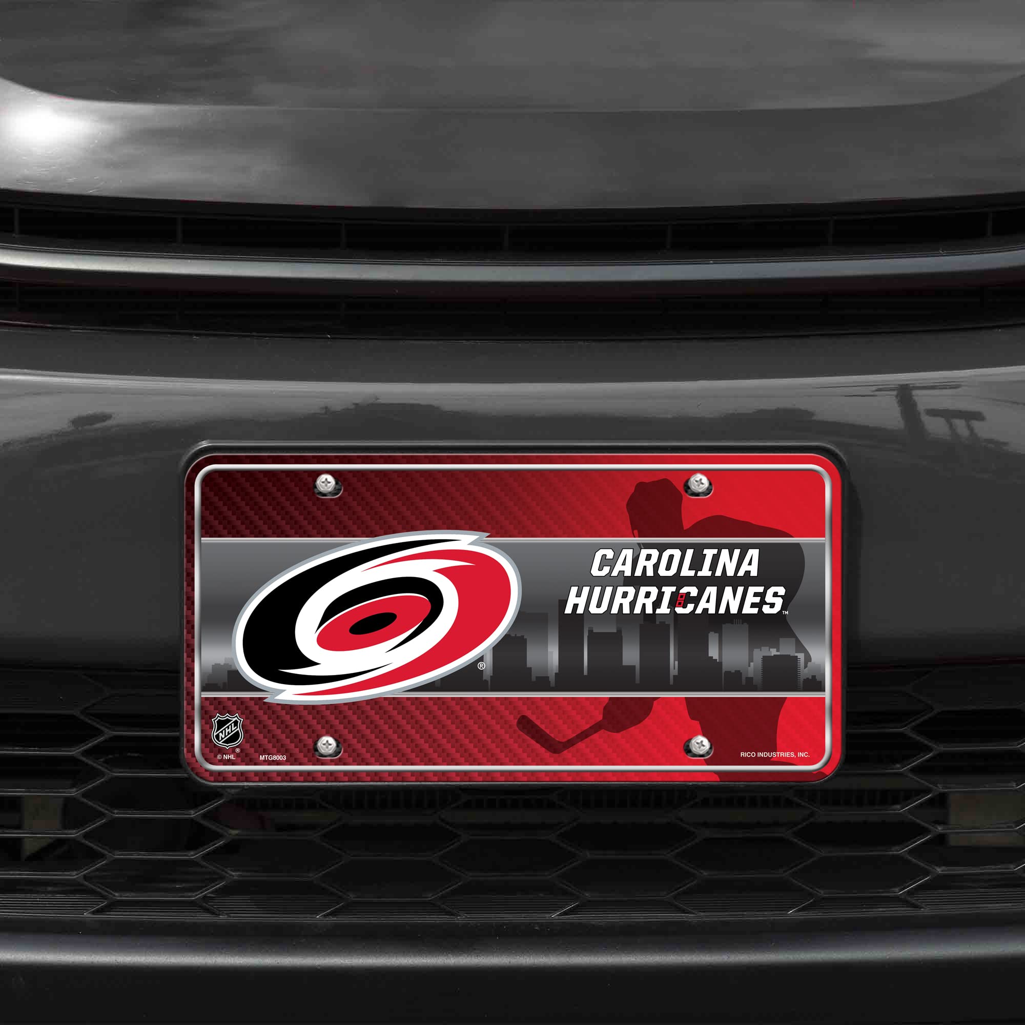 Rico Industries Unisex-Erwachsene Metal License Plate Tag NHL Carolina Hurricanes Kennzeichenanhänger aus Metall, Teamfarbe, 6 x 11.5-