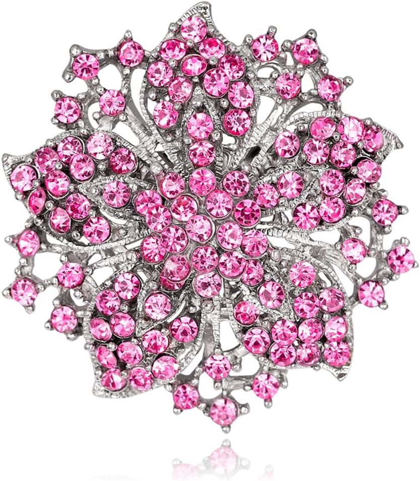 Rhinestone Bauhinia Flower Brooch Pin - Elegant Clothing Accessory for Women - Big Crystal Flower Brooch for Christmas, Halloween, Birthday, Party, Wedding Costume Jewelry